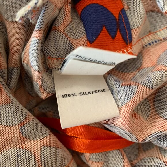 Diane Von Furstenberg Amberlin Orange Blue Print Belted Women's Size 8 Dress - Picture 4 of 15